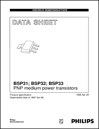 datasheet for BSP33 by Philips Semiconductors