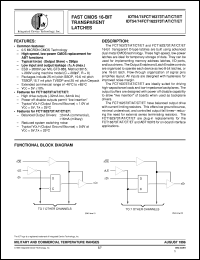 datasheet for IDT54FCT162373ETE by Integrated Device Technology, Inc.