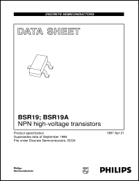 datasheet for BSR19A by Philips Semiconductors