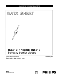 datasheet for 1N5817 by Philips Semiconductors