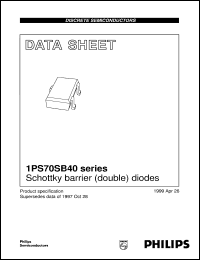 datasheet for 1PS70SB40 by Philips Semiconductors