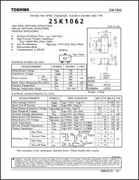 datasheet for 2SK1062 by Toshiba