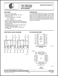 datasheet for IDT54FCT139ATQ by Integrated Device Technology, Inc.