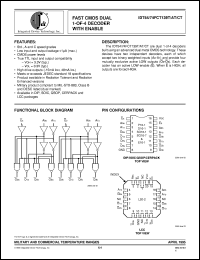 datasheet for IDT74FCT139ATSO by Integrated Device Technology, Inc.