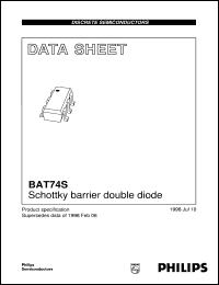 datasheet for BAT74S by Philips Semiconductors