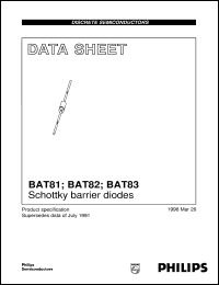 datasheet for BAT83 by Philips Semiconductors