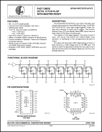 datasheet for IDT54FCT273CTQB by Integrated Device Technology, Inc.