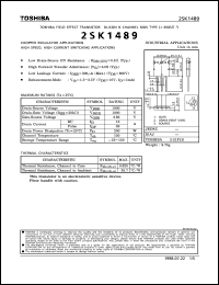 datasheet for 2SK1489 by Toshiba