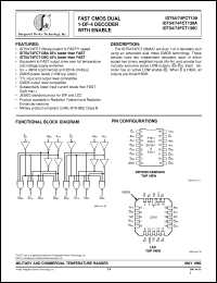 datasheet for IDT54FCT139DB by Integrated Device Technology, Inc.