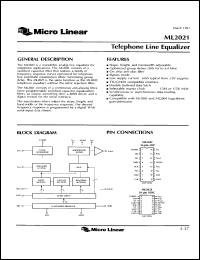 datasheet for ML2021CS by Micro Linear Corporation