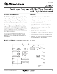 datasheet for ML2036CS by Micro Linear Corporation