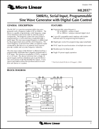 datasheet for ML2037IS by Micro Linear Corporation