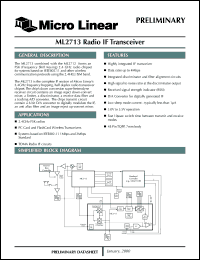 datasheet for ML2713EH by Micro Linear Corporation