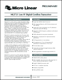 datasheet for ML2721DH by Micro Linear Corporation