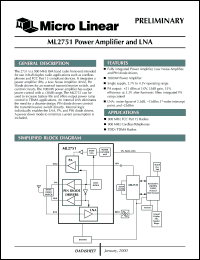 datasheet for ML2751DT by Micro Linear Corporation