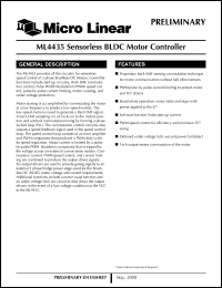 datasheet for ML4435IP by Micro Linear Corporation
