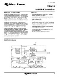 datasheet for ML4658CQ by Micro Linear Corporation