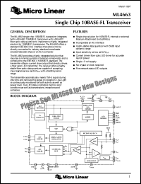 datasheet for ML4663CQ by Micro Linear Corporation