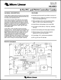 datasheet for ML4803CP-1 by Micro Linear Corporation