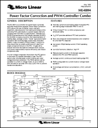 datasheet for ML4804CS by Micro Linear Corporation