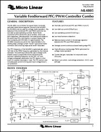 datasheet for ML4805CP by Micro Linear Corporation