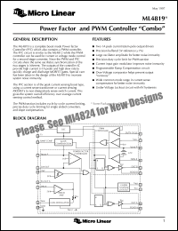 datasheet for ML4819CP by Micro Linear Corporation