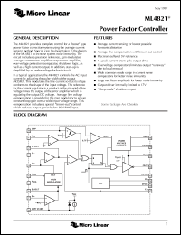 datasheet for ML4821CP by Micro Linear Corporation