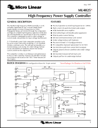datasheet for ML4825CP by Micro Linear Corporation
