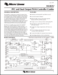 datasheet for ML4826IP-1 by Micro Linear Corporation