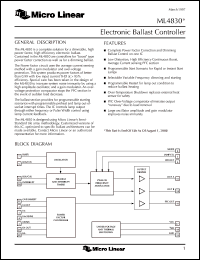 datasheet for ML4830CP by Micro Linear Corporation
