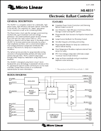 datasheet for ML4831CP by Micro Linear Corporation