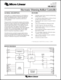 datasheet for ML4832CS by Micro Linear Corporation