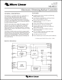 datasheet for ML4833CP by Micro Linear Corporation