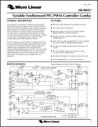 datasheet for ML4841CP by Micro Linear Corporation