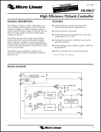 datasheet for ML4863CS by Micro Linear Corporation