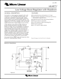 datasheet for ML4875CS-T by Micro Linear Corporation