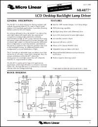 datasheet for ML4877CR by Micro Linear Corporation