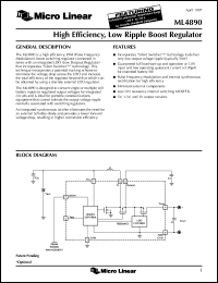 datasheet for ML4890CS-T by Micro Linear Corporation