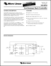 datasheet for ML4894ES by Micro Linear Corporation