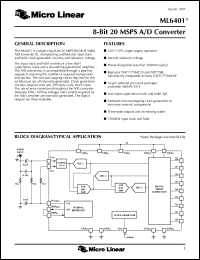 datasheet for ML6401CS-1 by Micro Linear Corporation