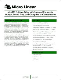 datasheet for ML6415CS by Micro Linear Corporation