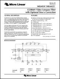 datasheet for ML6424-1 by Micro Linear Corporation