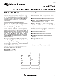 datasheet for ML6516244CT by Micro Linear Corporation