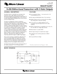 datasheet for ML65F16245CT by Micro Linear Corporation