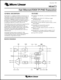 datasheet for ML6673CQ by Micro Linear Corporation