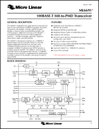 datasheet for ML6691CQ by Micro Linear Corporation