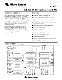 datasheet for ML6692CH by Micro Linear Corporation