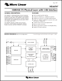 datasheet for ML6694CQ by Micro Linear Corporation