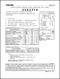 datasheet for 2SK2314 by Toshiba