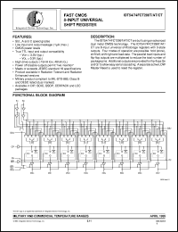 datasheet for IDT54FCT299CTQB by Integrated Device Technology, Inc.